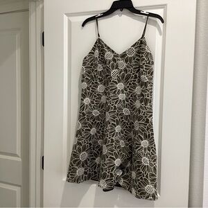 Express Olive Green Dress with White Accents - NWOT - Size M
